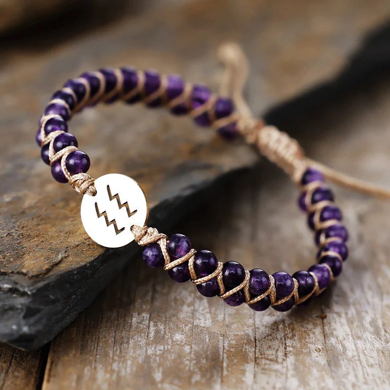 Aquarius Zodiac/ BirthStone Bracelet